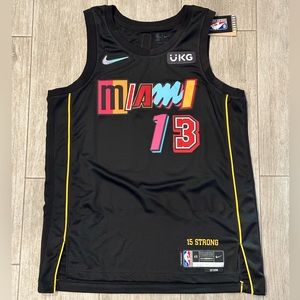 Bam Adebayo Nike Miami Heat Mashup Black Swingman Jersey Vice Classic Sz L Large